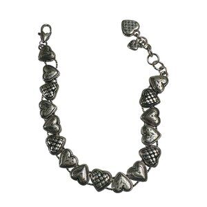 Brighton Charm Bracelet Enchanted Hearts Silver Tone Engraved Sliding Hearts